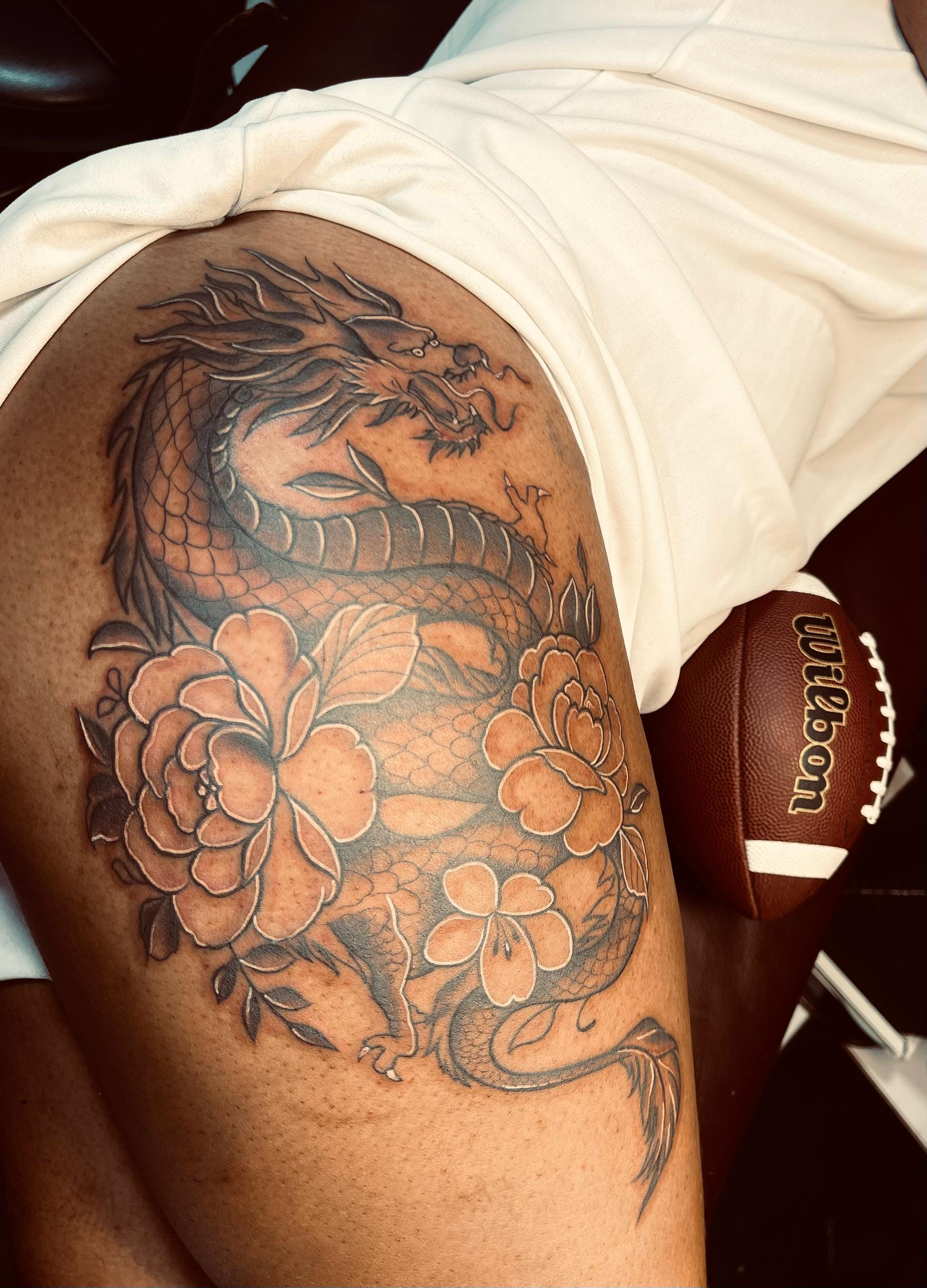 Dragon & fleurs